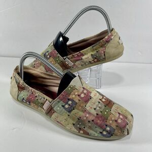 Skechers BOBS "Meow" Cat Print Slip-On Alpargata Shoes - Women’s Size 8.5